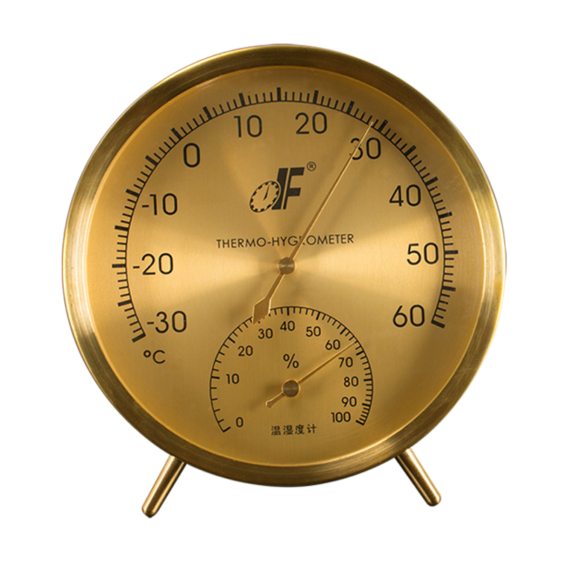 家用温度计室内干湿温度计高精度湿度计台挂式温湿度表TH128精铜